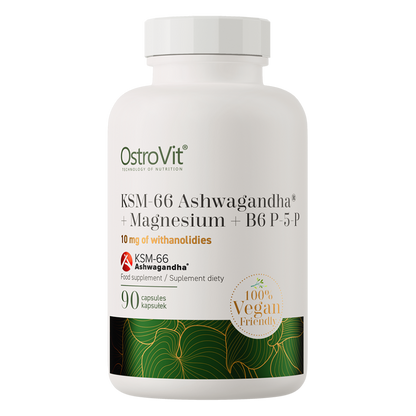 Extract de Ashwagandha, OstroVit, KSM-66 Ashwagandha + Magnesium + B6 P-5-P, 90 Capsule