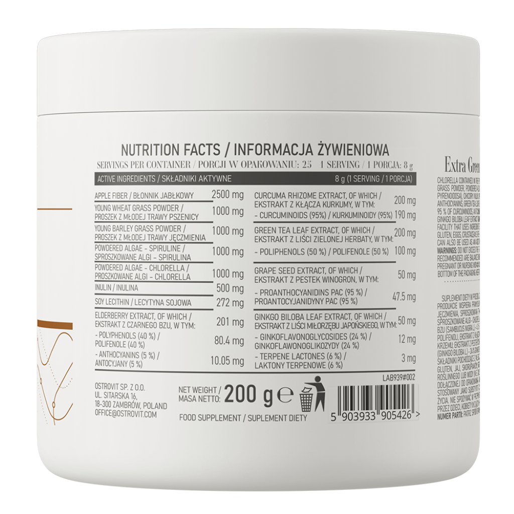 Greens, OstroVit, Extra Green Detox, 200g