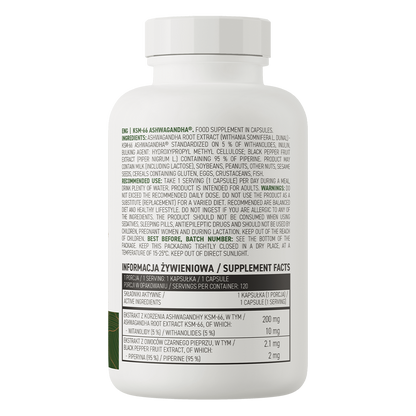 Extract de Ashwagandha, OstroVit, KSM-66 Ashwagandha, 120 Tablete