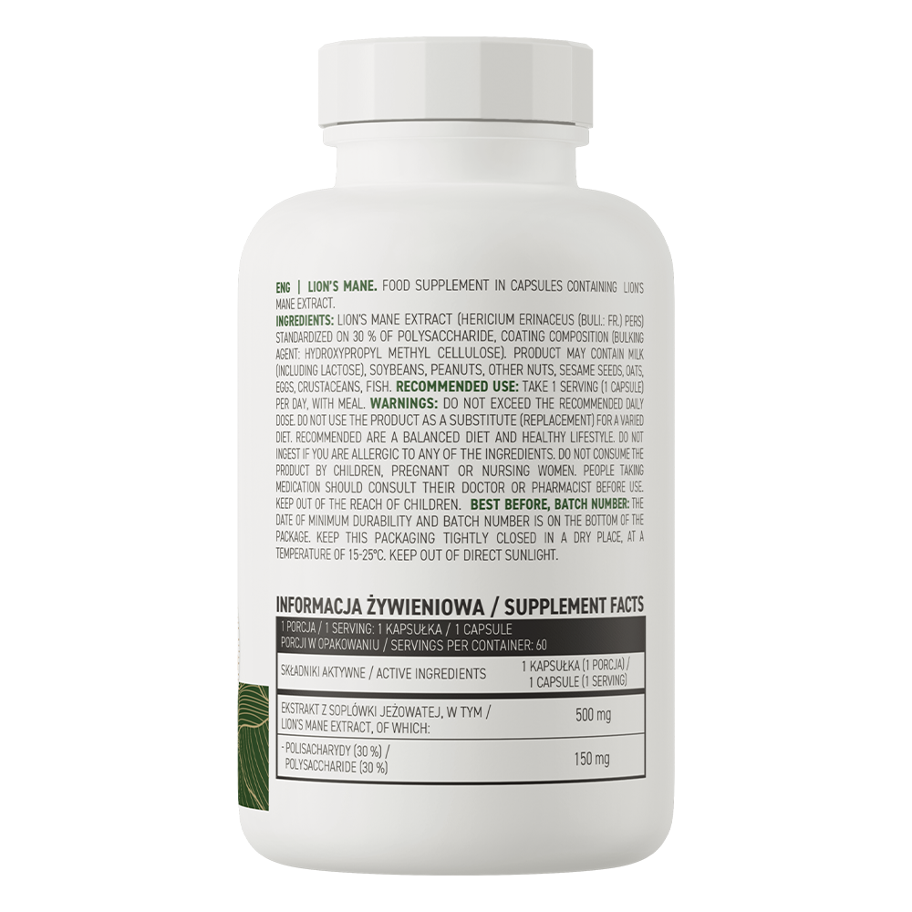 Extract de Coama-Leului, OstroVit, Lion's Mane, 60 Capsule