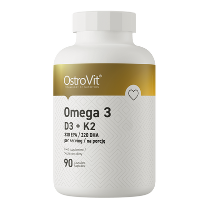 Acizi Grasi, OstroVit, Omega 3 & D3 + K2, 90 Capsule