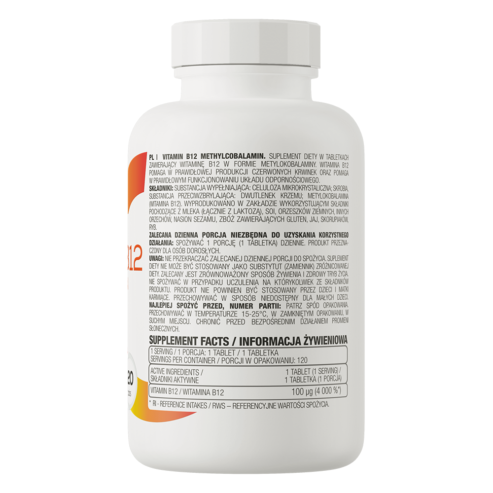Vitamina B12, OstroVit, Vitamin B12 Methylcobalamin, 120 Tablete