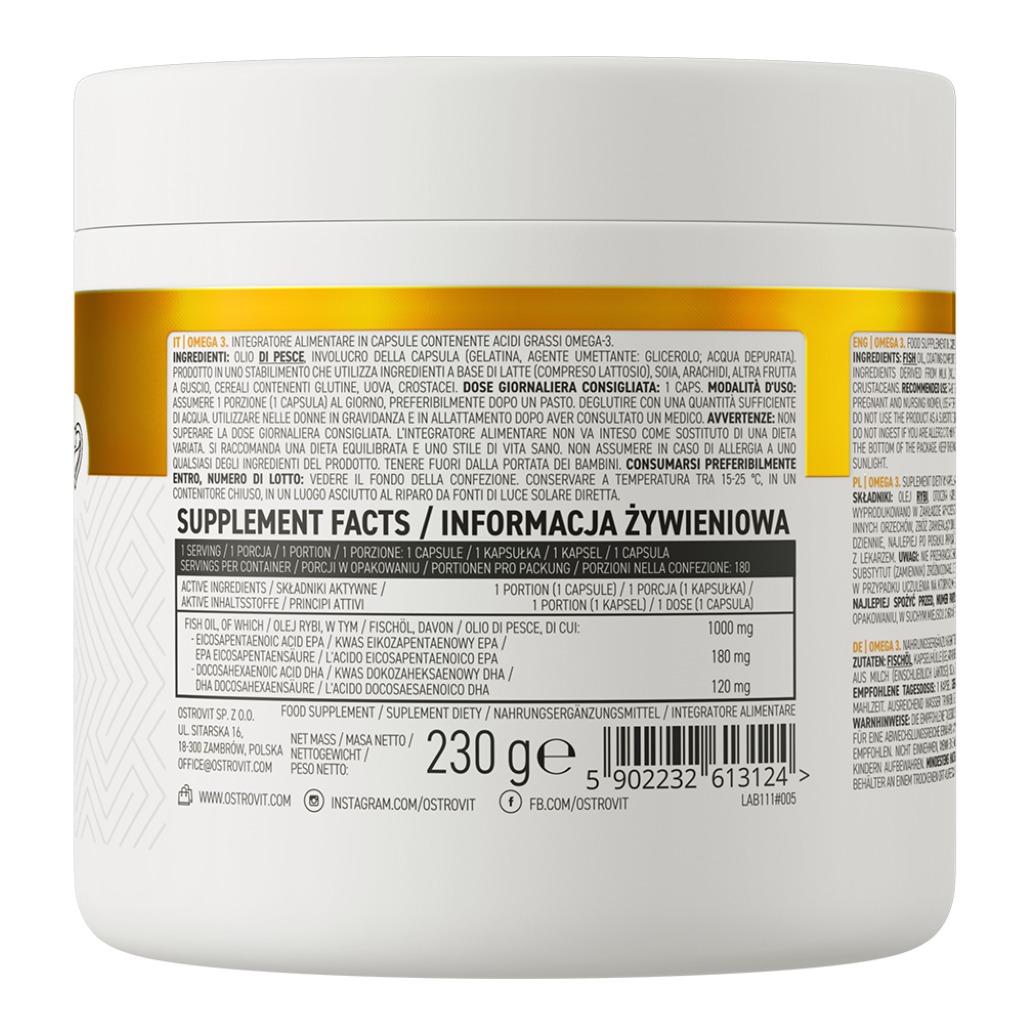 Acizi Grasi, OstroVit, Omega 3, 180 Capsule