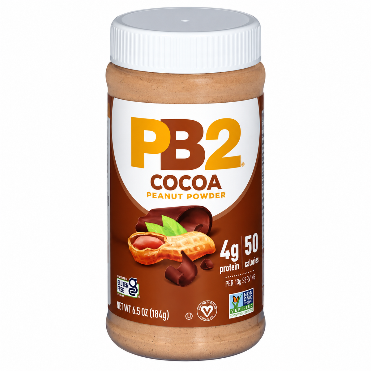 Pudră de Arahide cu Cacao, PB2 Foods, Cocoa Peanut Powder, 184g