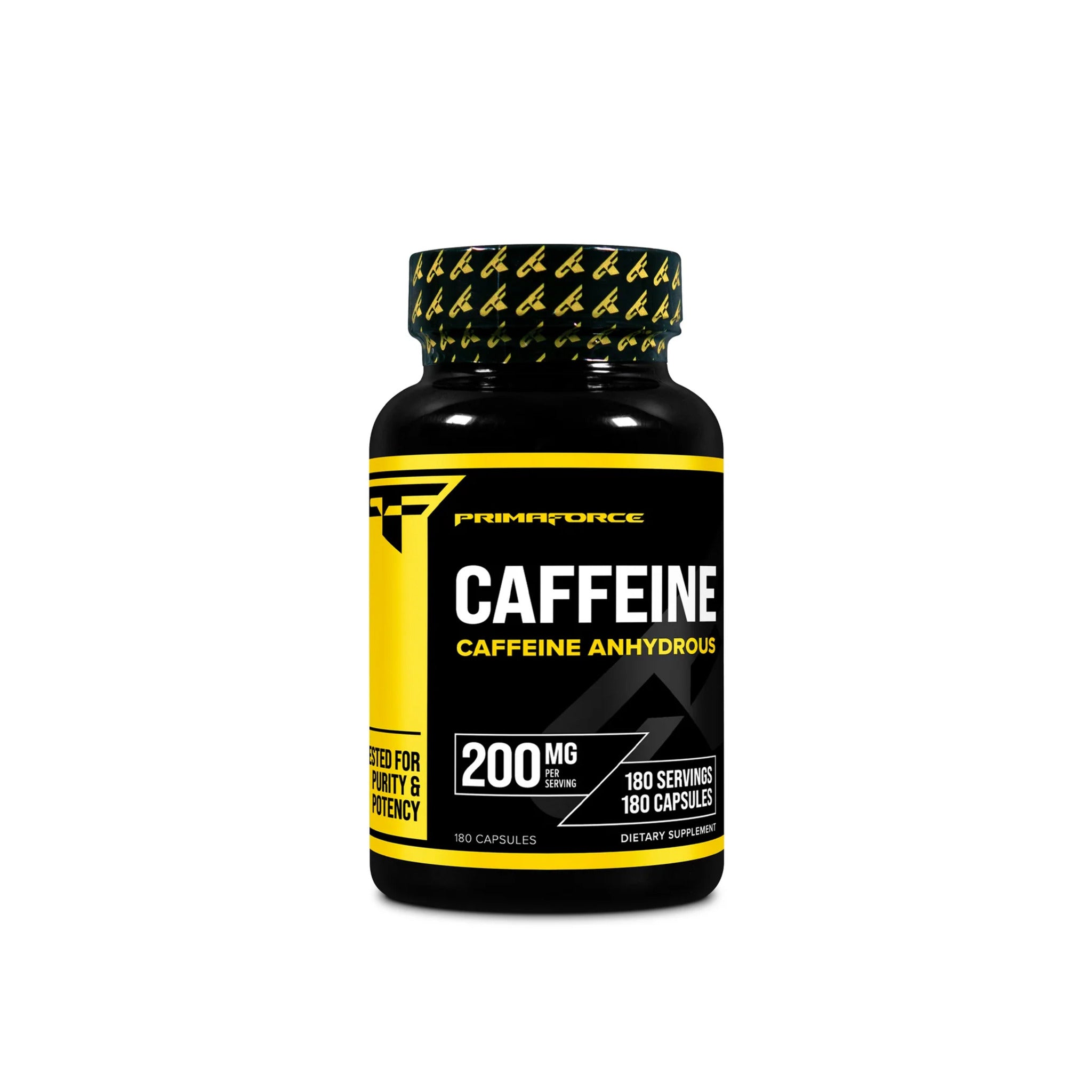 Cafeina Capsule, PrimaForce, Caffeine Anhydrous 200mg, 180 Capsule