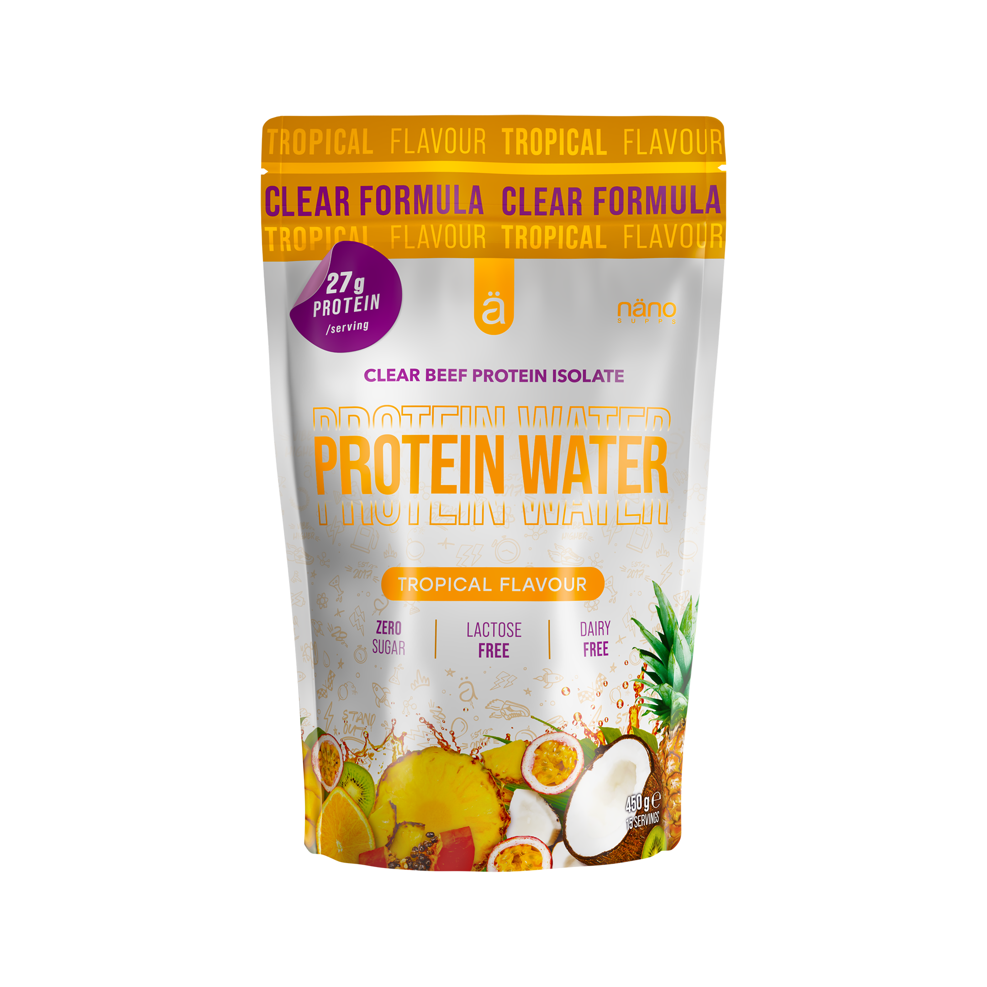 Proteina din Vita Isolate Clear, Nanosupps, Protein Water, 450g