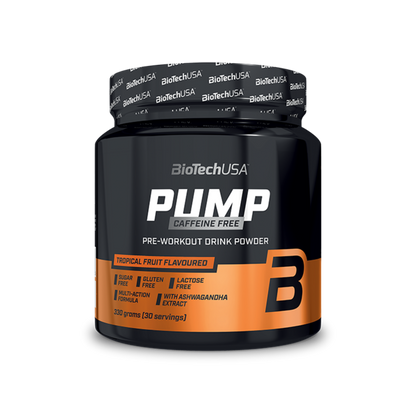 Pre-Workout Fara Caffeina, BioTechUSA, Pump Caffeine Free, 330g, Tropical Fruit