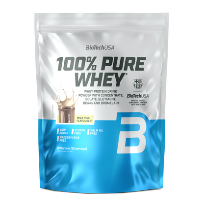 Proteina din Zer, BiotechUSA, 100% Pure Whey, 900g, Milk RIce