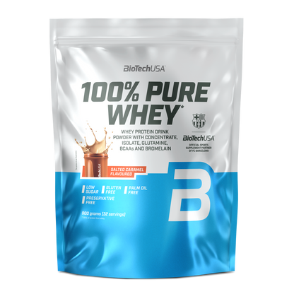 Proteina din Zer, BiotechUSA, 100% Pure Whey, 900g, Salted Caramel