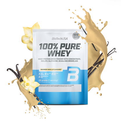 Proteina din zer, BioTechUSA, 100% Pure Whey, 28g, Bourbon Vanilla