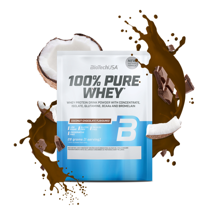 Proteina din zer, BioTechUSA, 100% Pure Whey, 28g, Coconut Chocolate