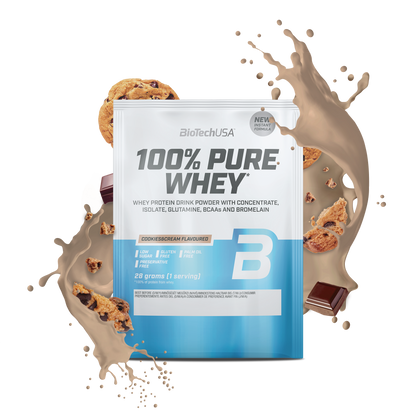 Proteina din zer, BioTechUSA, 100% Pure Whey, 28g, Cookies & Cream
