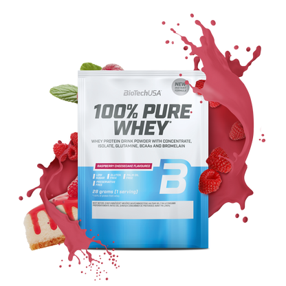 Proteina din zer, BioTechUSA, 100% Pure Whey, 28g, Raspberry Cheesecake
