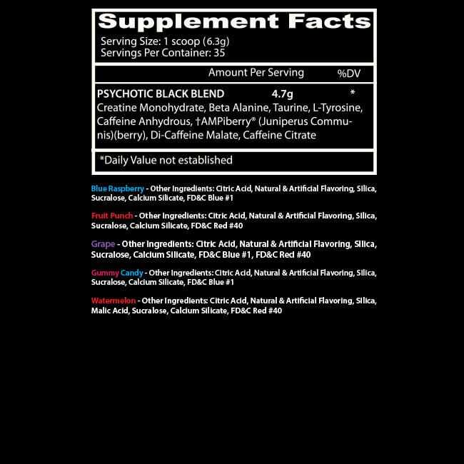 Pre-Workout, Insane Labz, Psychotic Black ( 35 Servings )