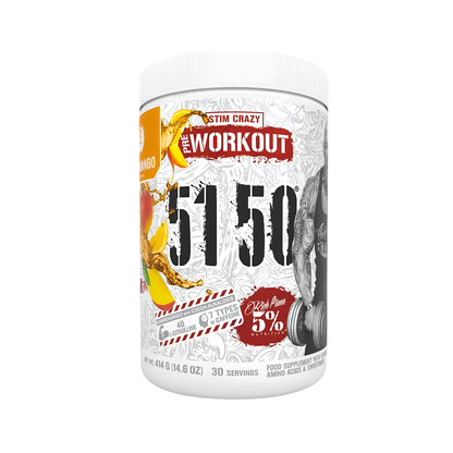 Pre-Workout, 5% Rich Piana, 51 50 Stim Crazy Pre-Workout, 30 Serviri