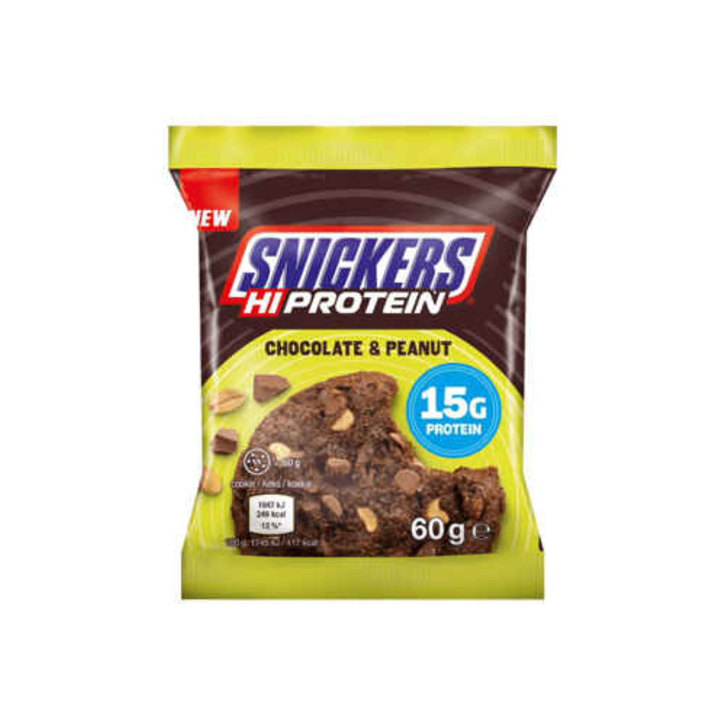 Prajitura Proteica, Snickers, Hi-Protein Cookie, Chocolate & Peanut Cookie, 60g