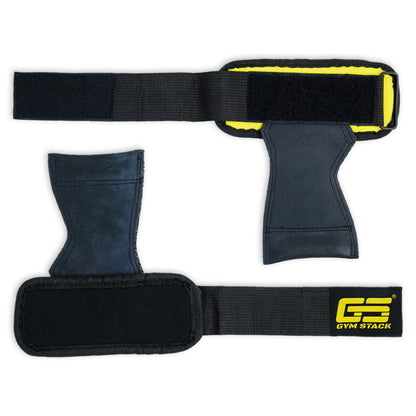 Lifting Grips, Gym Stack, Versatile Grip Pad, Rubber and Neoprene, Black / Yellow