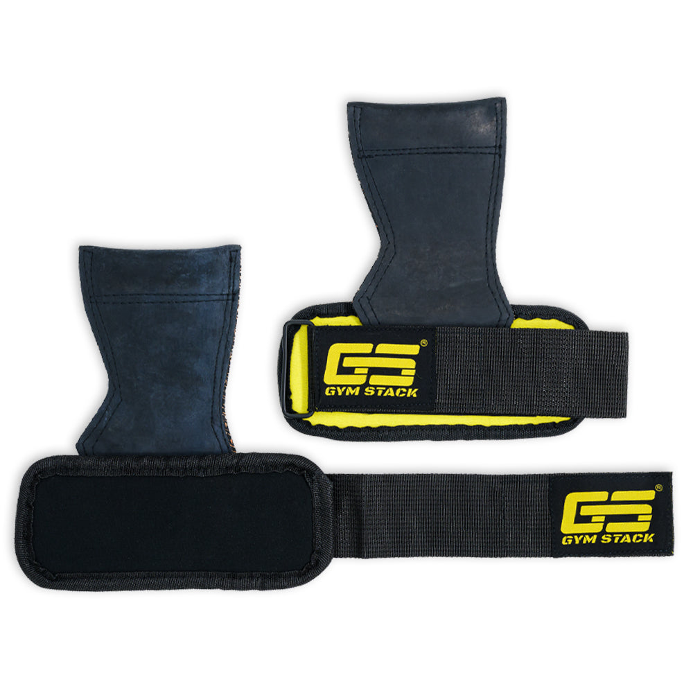 Lifting Grips, Gym Stack, Versatile Grip Pad, Rubber and Neoprene, Black / Yellow