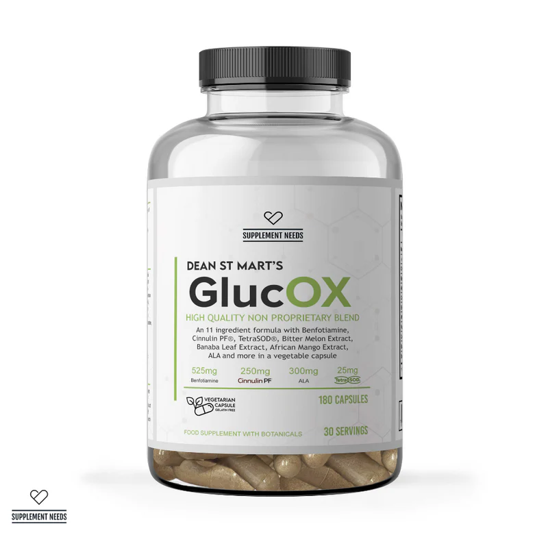Supliment pentru Gesionarea Glucozei, Supplement Needs, Dean St Mart's GlucOX, 180 Capsule