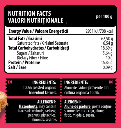 Unt Bio de Alune de Padure, Genius Nutrition, Bio Hazelnut Butter, 250g