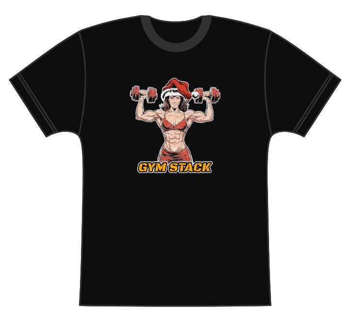 Tricou Sala Personalizat, Jacked Santa, Gym Stack