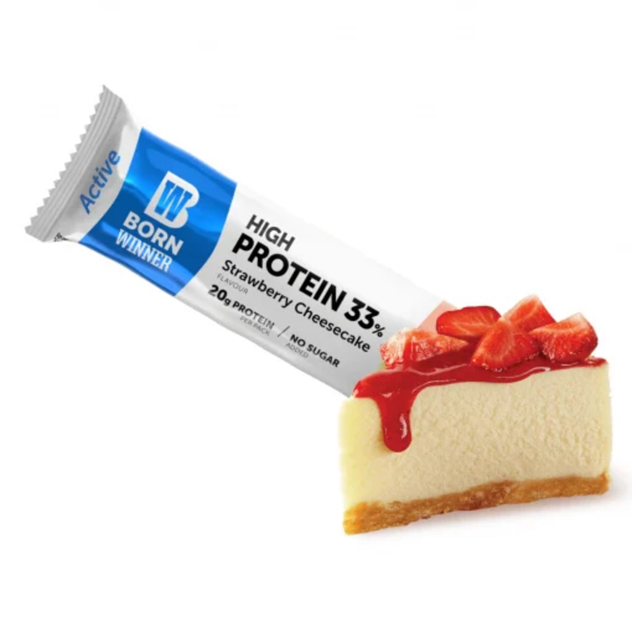 Baton Proteic, Born Winner, Active High Protein Bar, 60g, Strawberry Cheesecake