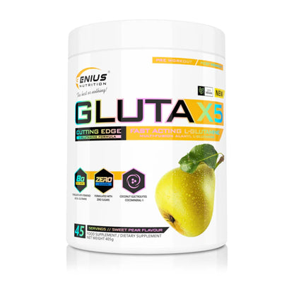 Glutamina Pudra, Genius Nutrition, Gluta-X5, 405g