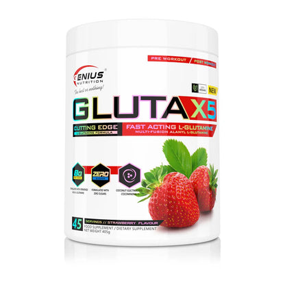 Glutamina Pudra, Genius Nutrition, Gluta-X5, 405g