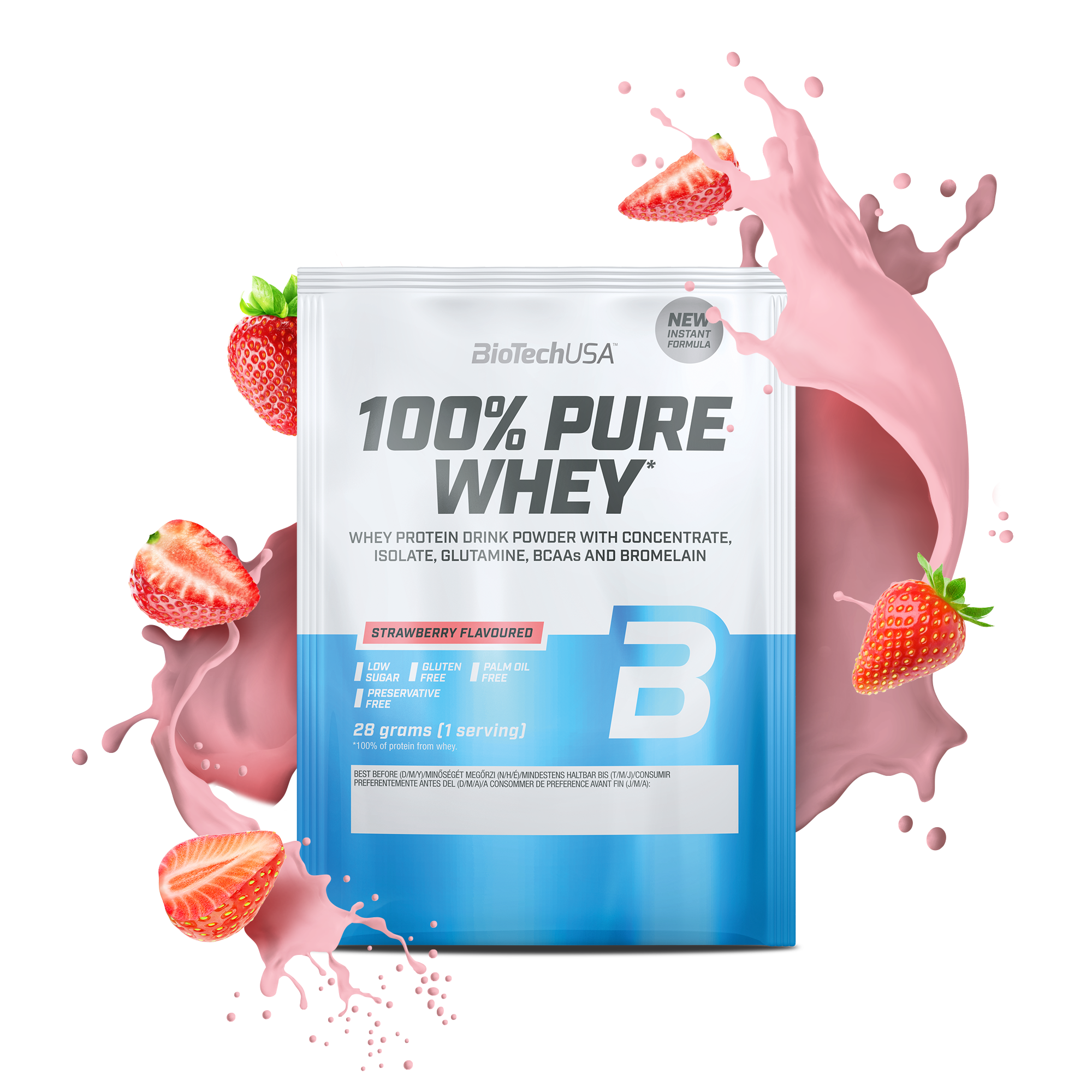 Proteina din zer, BioTechUSA, 100% Pure Whey, 28g