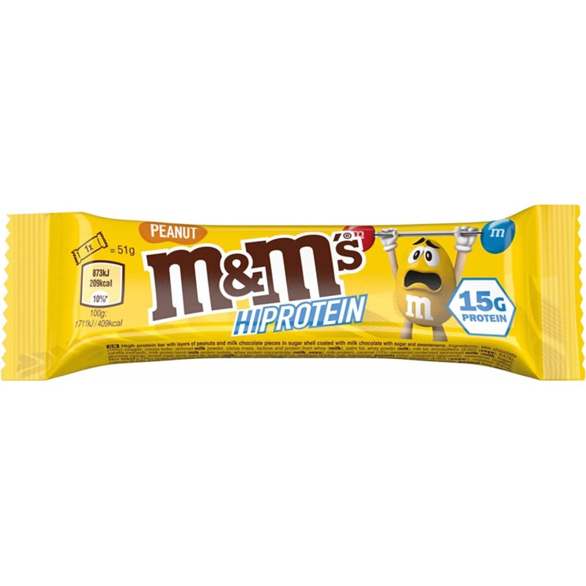 Baton Proteic, M&M's HiProtein Bar, Peanut, 51g