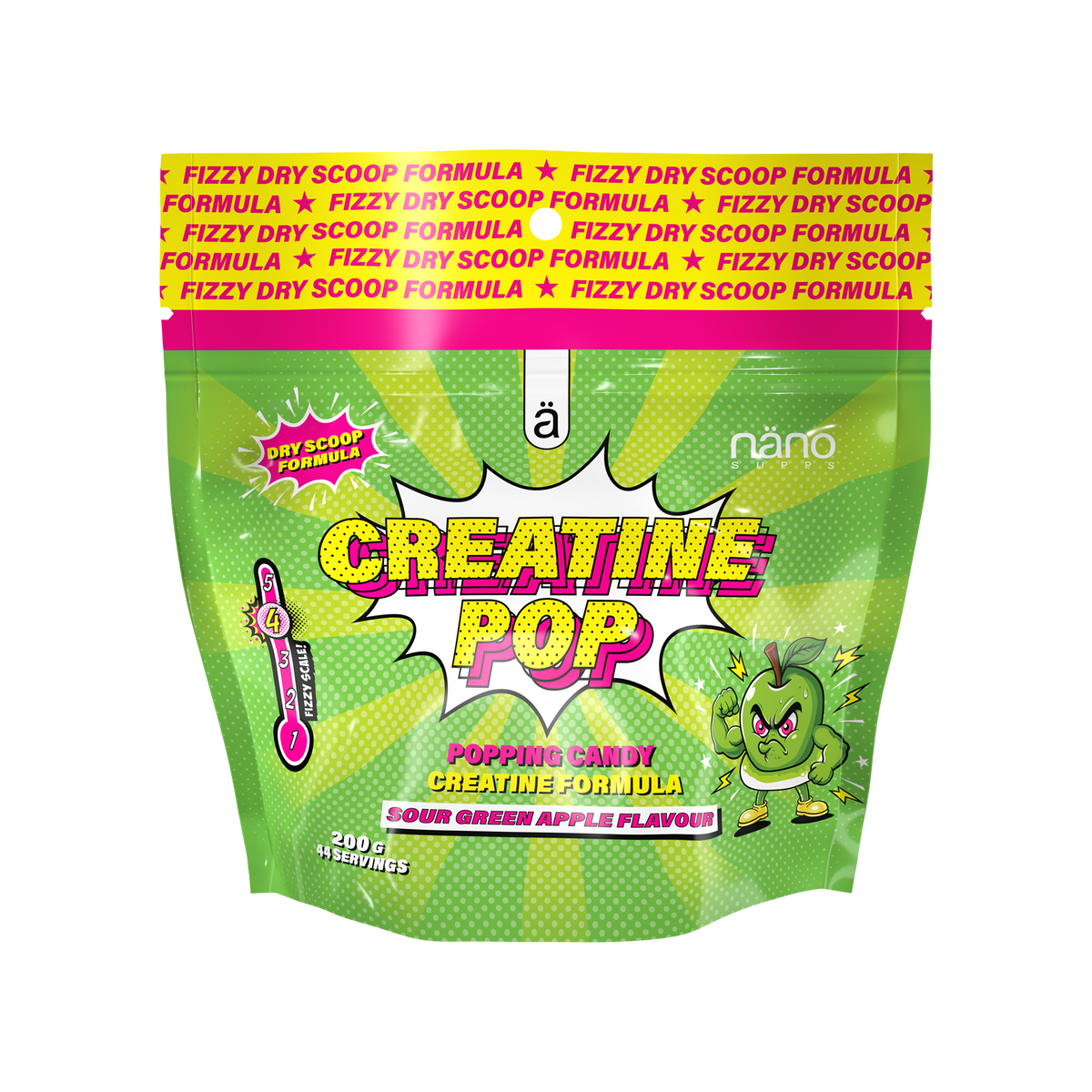 Creatină Monohidrată Dry Scoop, Nanosupps, Creatine Pop, 200g