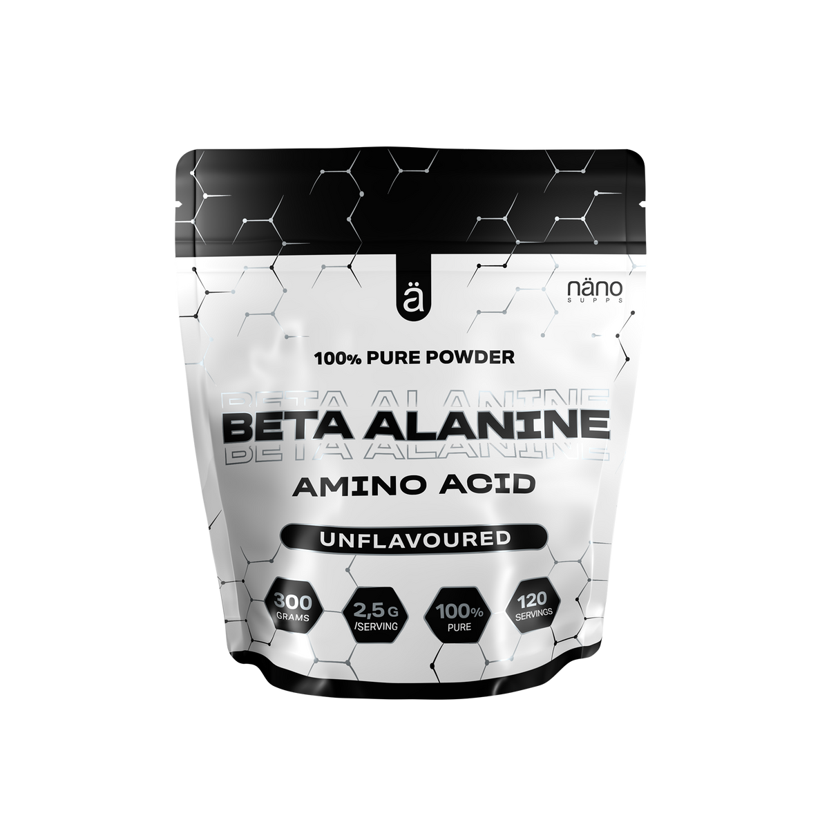 Beta Alanina, Nanosupps, 100% Pure Powder Beta Alanine, 300g