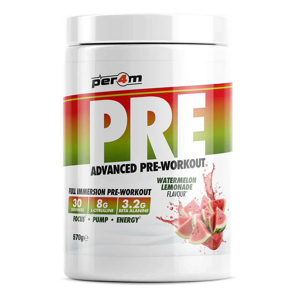 Pre-Workout, Per4m, PRE Advanced Formula, 570g