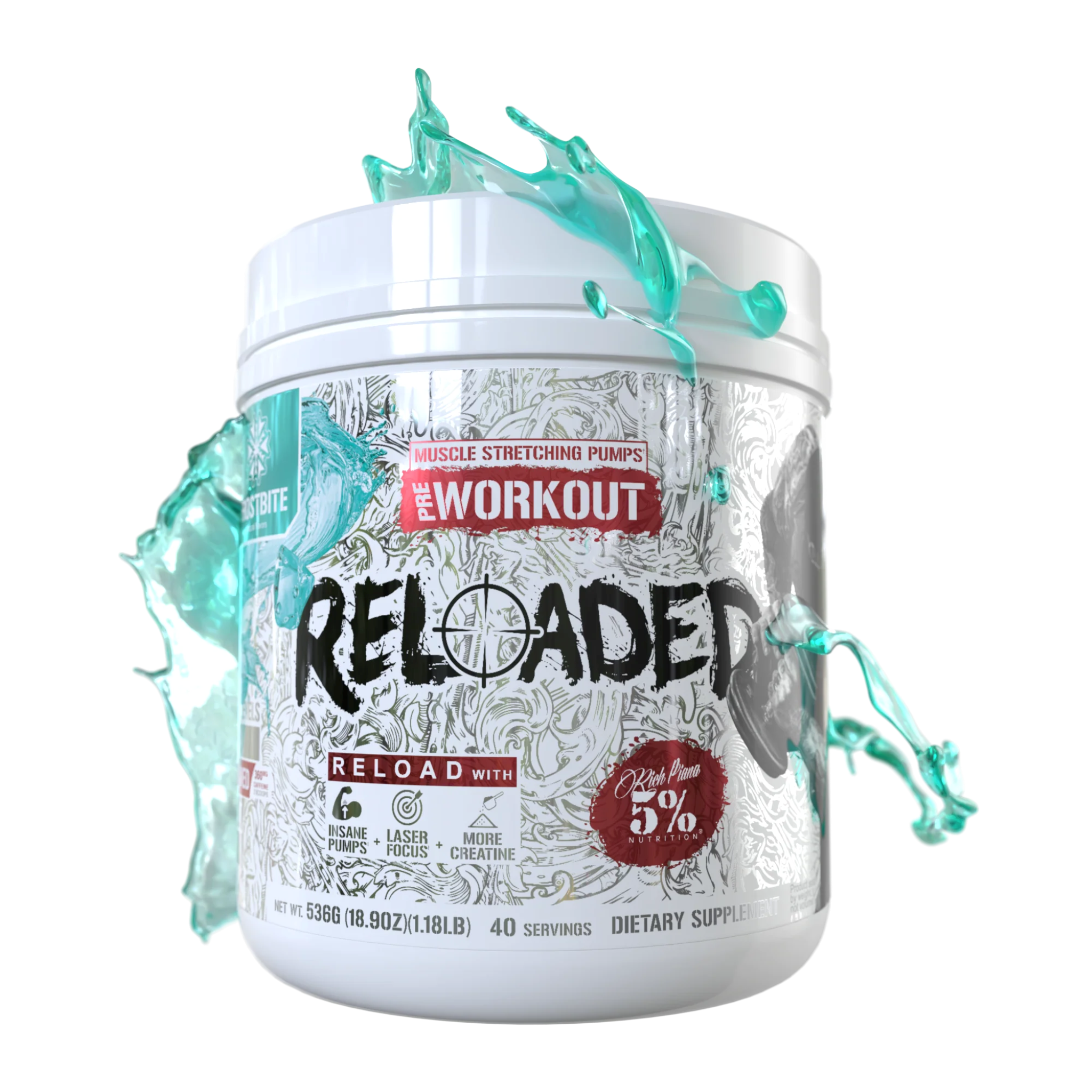 Pre-Workout, 5% Rich Piana, Reloaded, 20/40 Servings