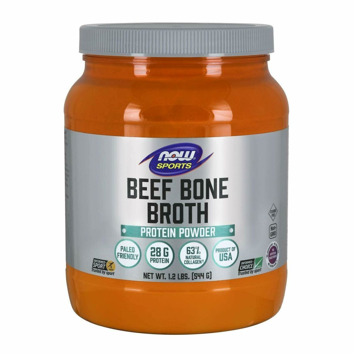 Colagen din Oase de Vita, Now Sports, Beef Bone Broth, 544g