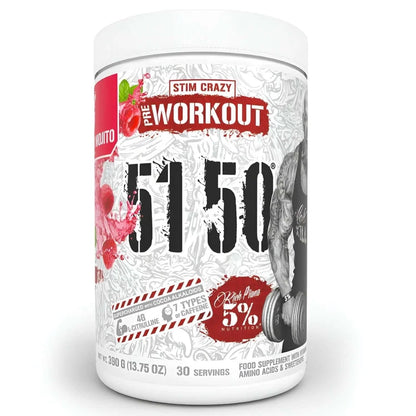 Pre-Workout, 5% Rich Piana, 51 50 Stim Crazy Pre-Workout, 30 Serviri