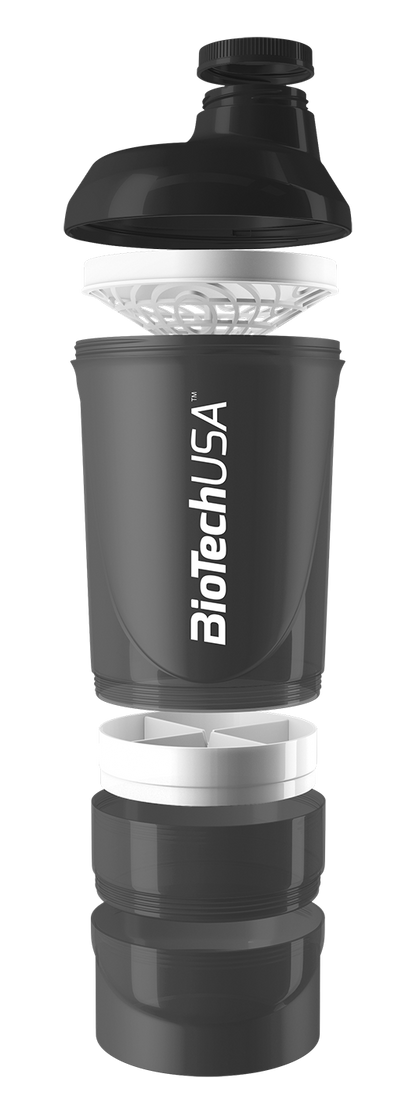 Shaker Compartimentat, BioTechUSA, Shaker Wave + Compartimente, 600ml