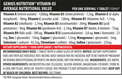 Complex Vitamine, Genius Nutrition, Vitamin-X5, 120 Capsule