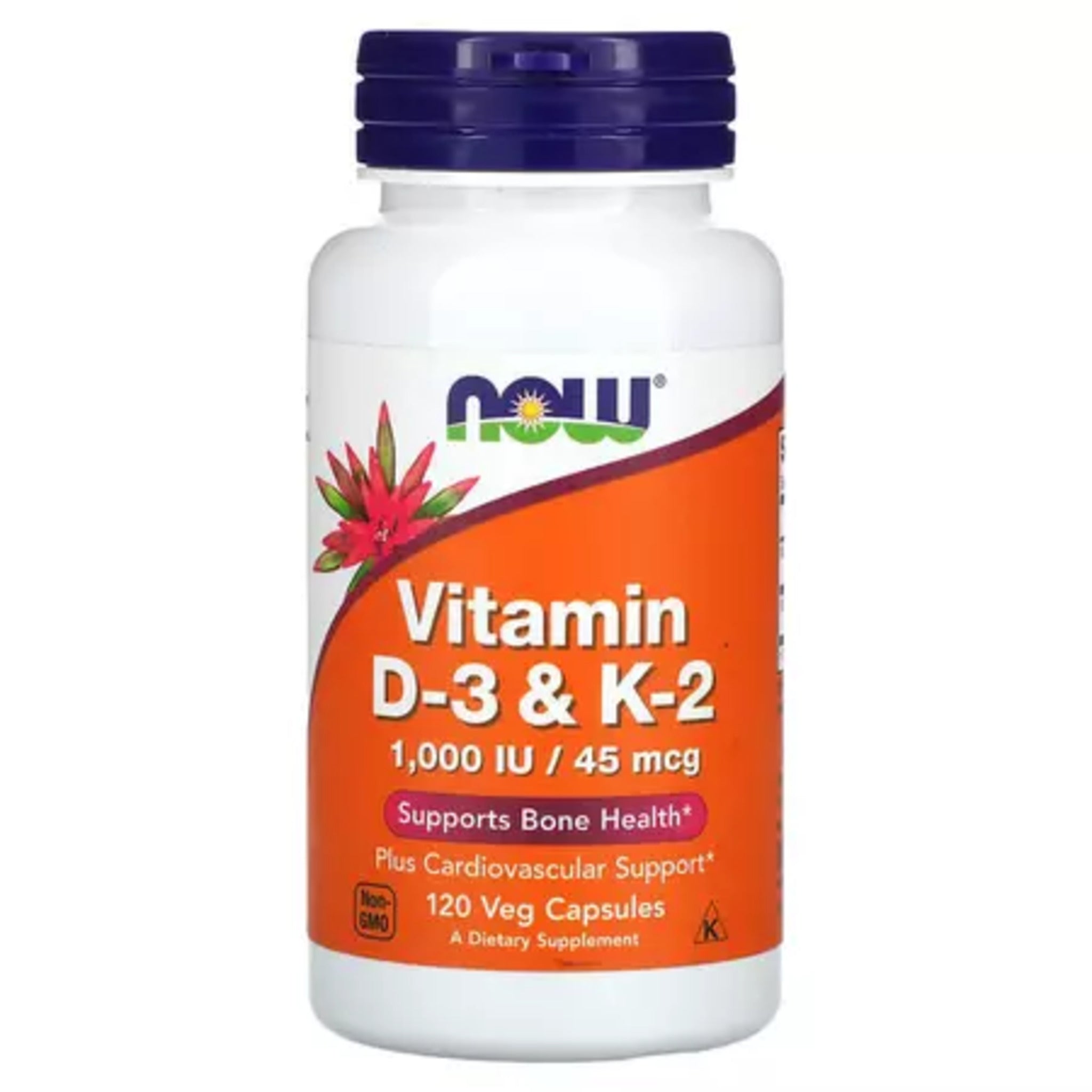 Vitamina D3 si K2, Now Foods, Vitamin D-3 & K-2, 120 Capsule