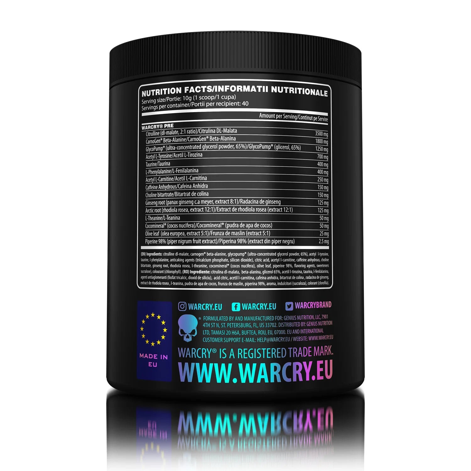 Pre-Workout, Genius Nutrition, Warcry, 400g