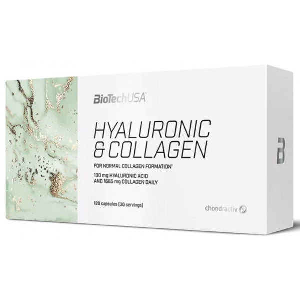 Acid Hyaluronic+Colagen, BioTechUSA Hyaluronic+Collagen, 120 caps - gym-stack.ro