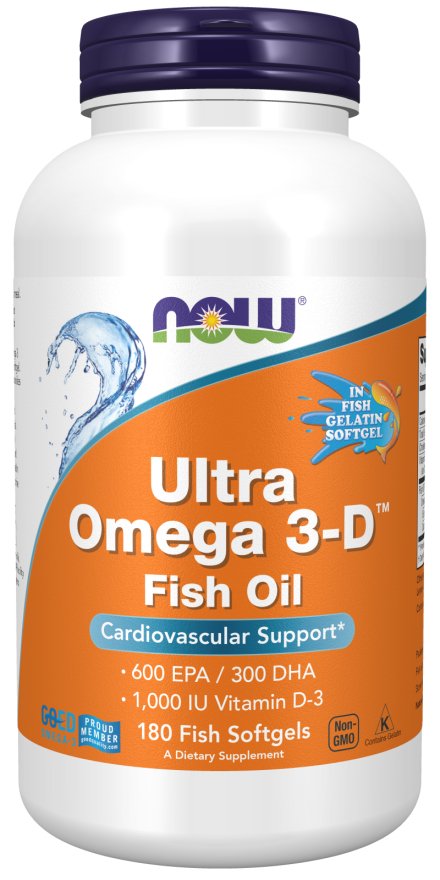 Acizi Grasi, Now Foods, Ultra Omega 3-D, Fish Oil, 180 softgels - gym-stack.ro