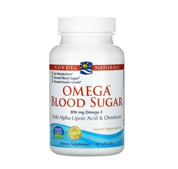 Acizi grasi Omega 3, Nordic Naturals, Omega Blood Sugar 44 mg with Alpha Lipoic Acid & Chromium, 60SoftGels - gym-stack.ro
