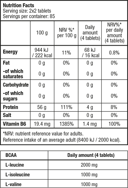 Aminoacizi BCAA cu B6 tablete - BioTechUSA BCAA + B6 100tabs