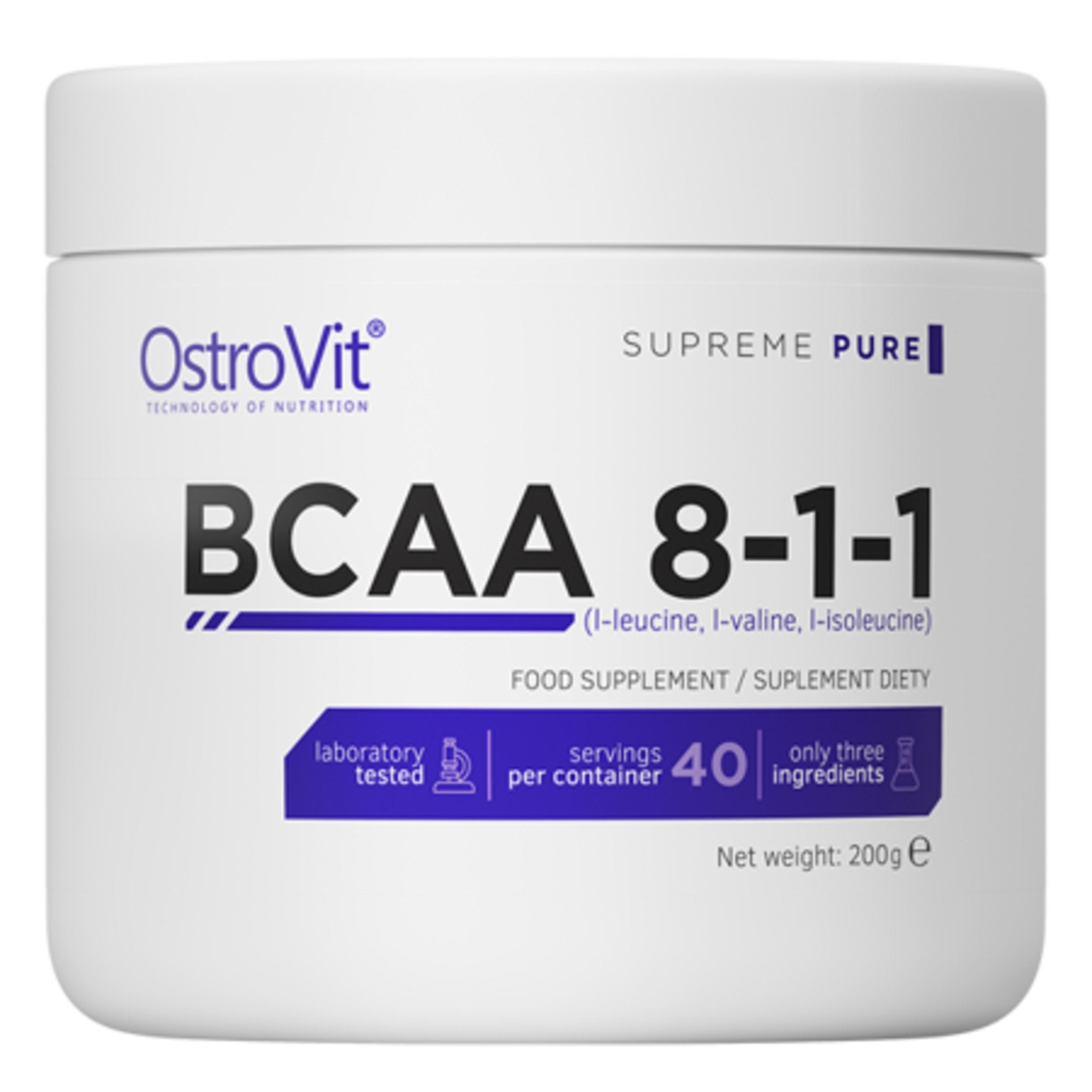 Aminoacizi Pudra, OstroVit BCAA 8-1-1, 200 g - gym-stack.ro