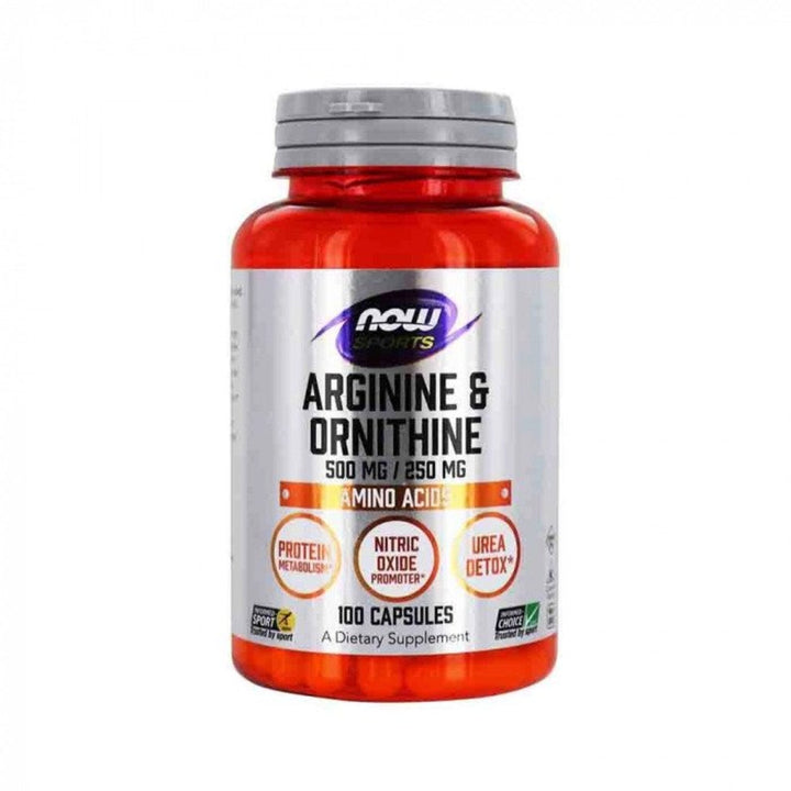Arginine & Ornithine, 500-250, now foods, 100 capsule - gym-stack.ro