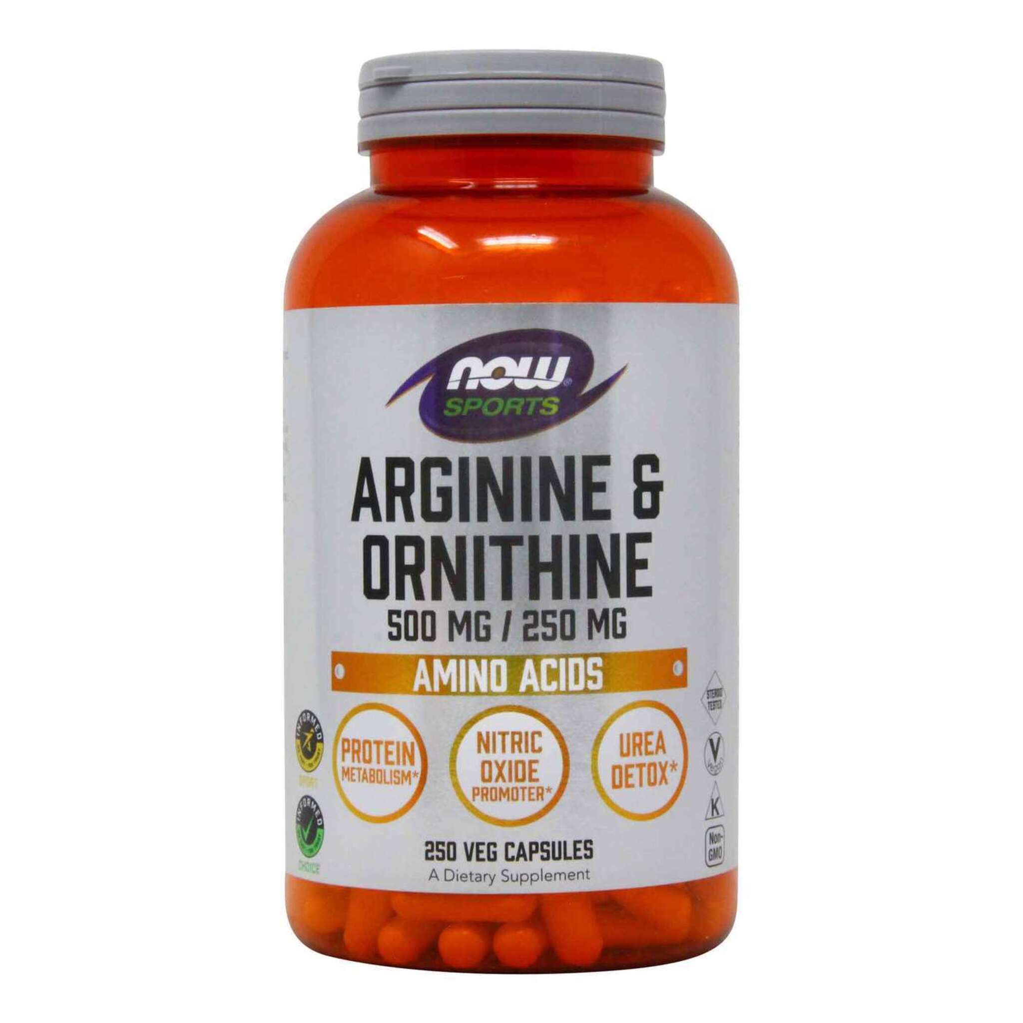 Black Friday - Reduceri Arginine & Ornithine, 500-250, Now Foods, 250 capsule Promotie