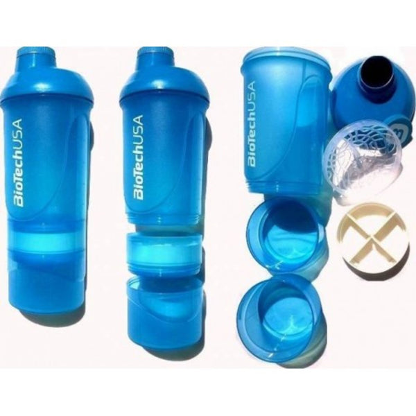 BioTechUSA Shaker Wave +Compartimente 600 ml - gym-stack.ro