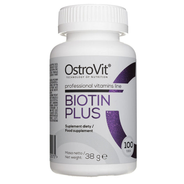 Biotina, OstroVit, Biotin Plus, 100 Tablete - gym-stack.ro