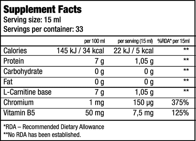 Carnitina cu crom lichida - BioTechUSA L-Carnitine + Chrome 500ml - gym-stack.ro